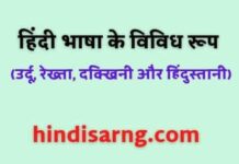 हिंदी के विविध रूप- उर्दू, रेख़्ता, दक्खिनी हिंदी और हिंदुस्तानी hindi-bhasha-ke-vividh-roop