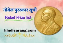 नोबेल पुरस्कार की सूची | Nobel Prize 2025 nobel-prize-winners-list