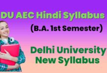 Delhi University AEC Hindi Syllabus du-aec-hindi-syllabus
