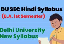 Skill Enhancement Courses Hindi Syllabus DU du-sec-hindi-syllabus